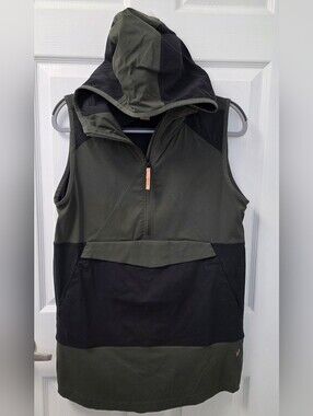 Indyeva Women’s Pull Over Vest Light Weight Hood Pockets Small S Gorpcore